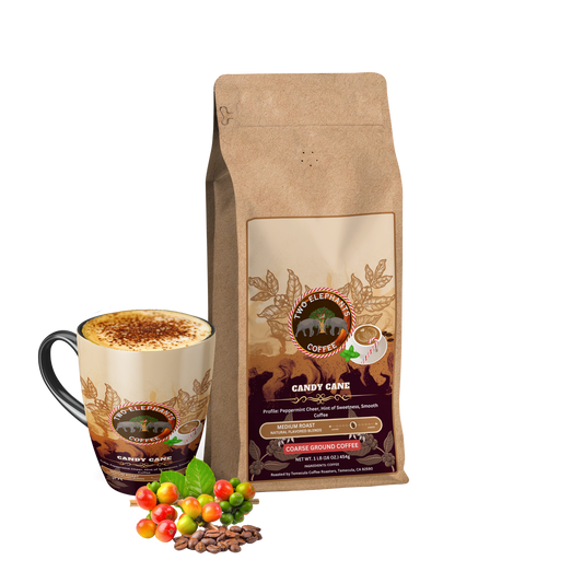 Candy Cane - Medium Roast - Coarse Ground Coffee - NET WT. 1lb (16 oz. 454g) Bag