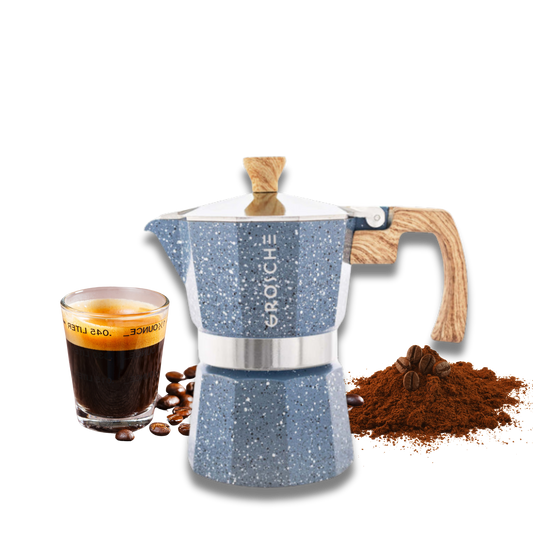 GROSCHE MILANO STONE Stovetop Espresso Maker (Indigo Blue)